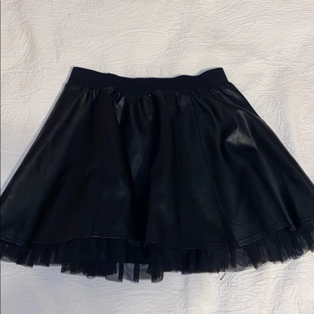 Black Faux Leather Skirt